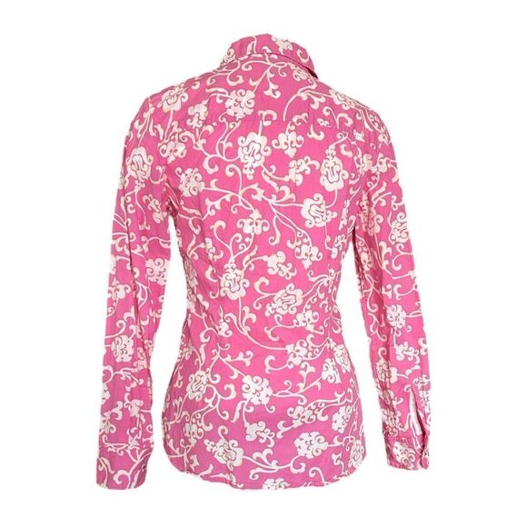 Charter Club Women’s Pink Floral Print Long Sleeve Button-Up Blouse‎ Size 4 - Picture 6 of 8